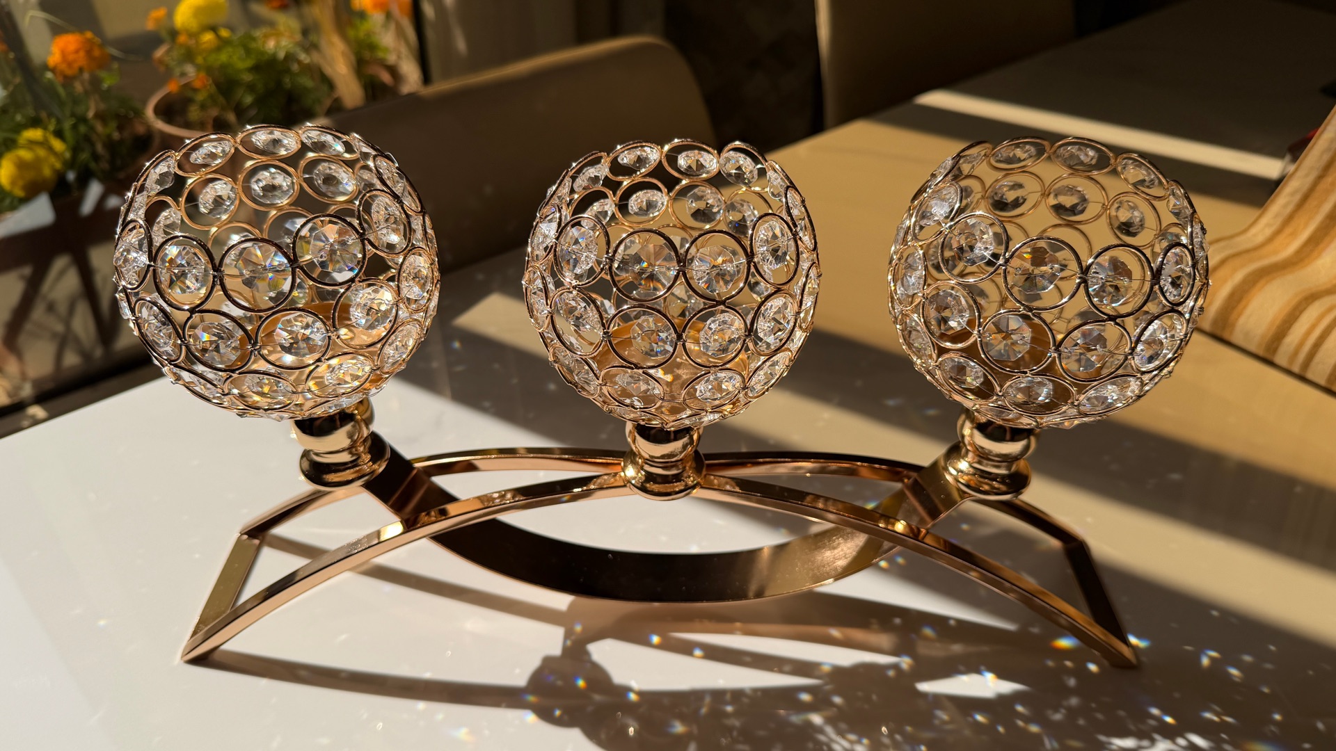 Stunning Crystal Candle Holder, Decor piece for Center table - Image 5