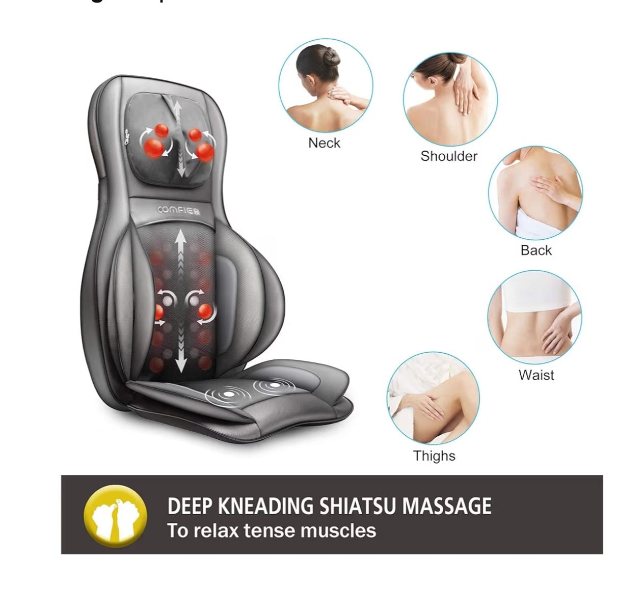 Back Massager Chair Pad With Remote. - Image 3