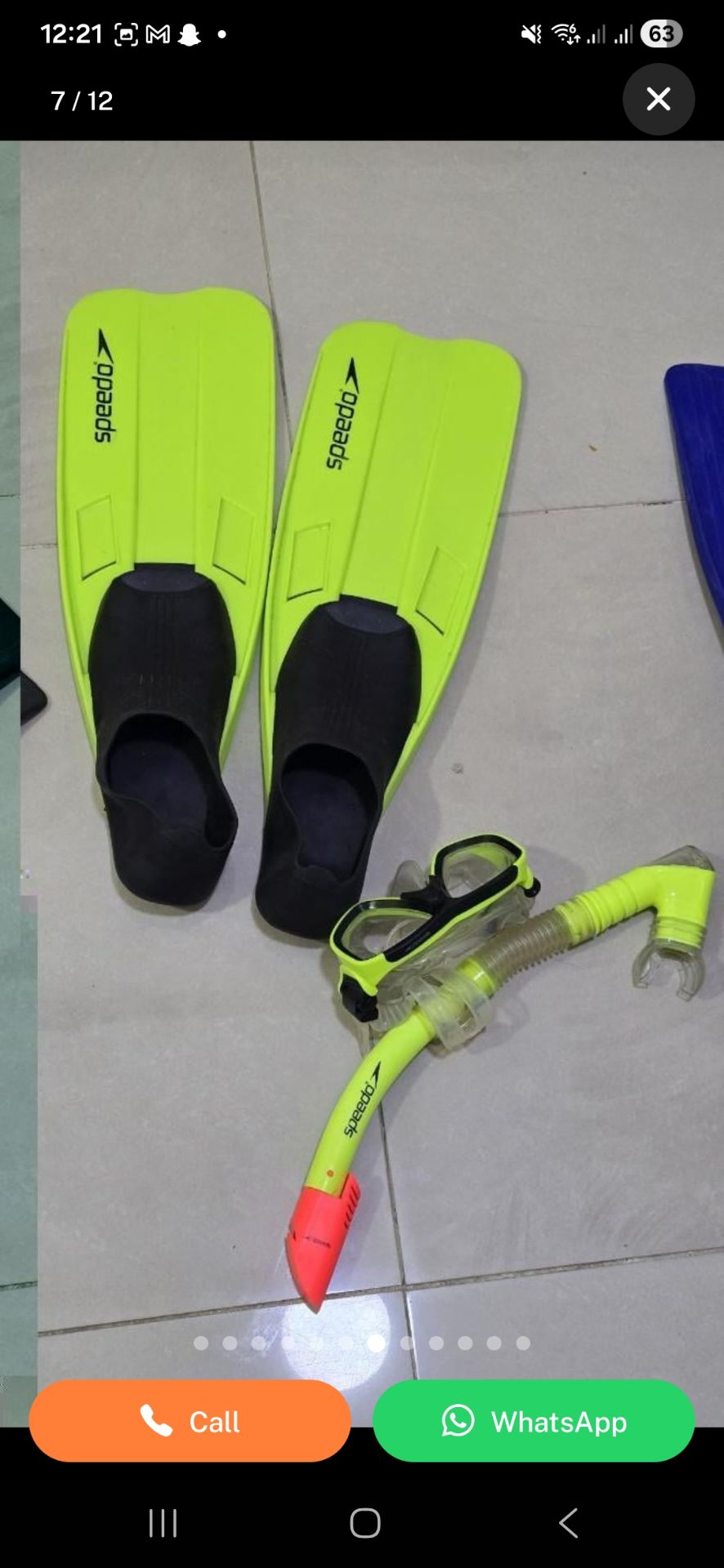 SPEEDO-Dual Lenses Mask,Snorkel & Fins Diving Set (SWIMMING & SCUBA)  - Image 5