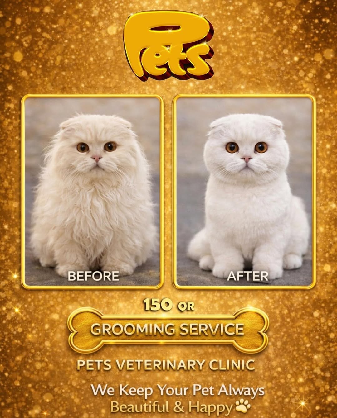 Professional Pet Grooming—PETS Veterinary Clinic|Starting 150 QAR