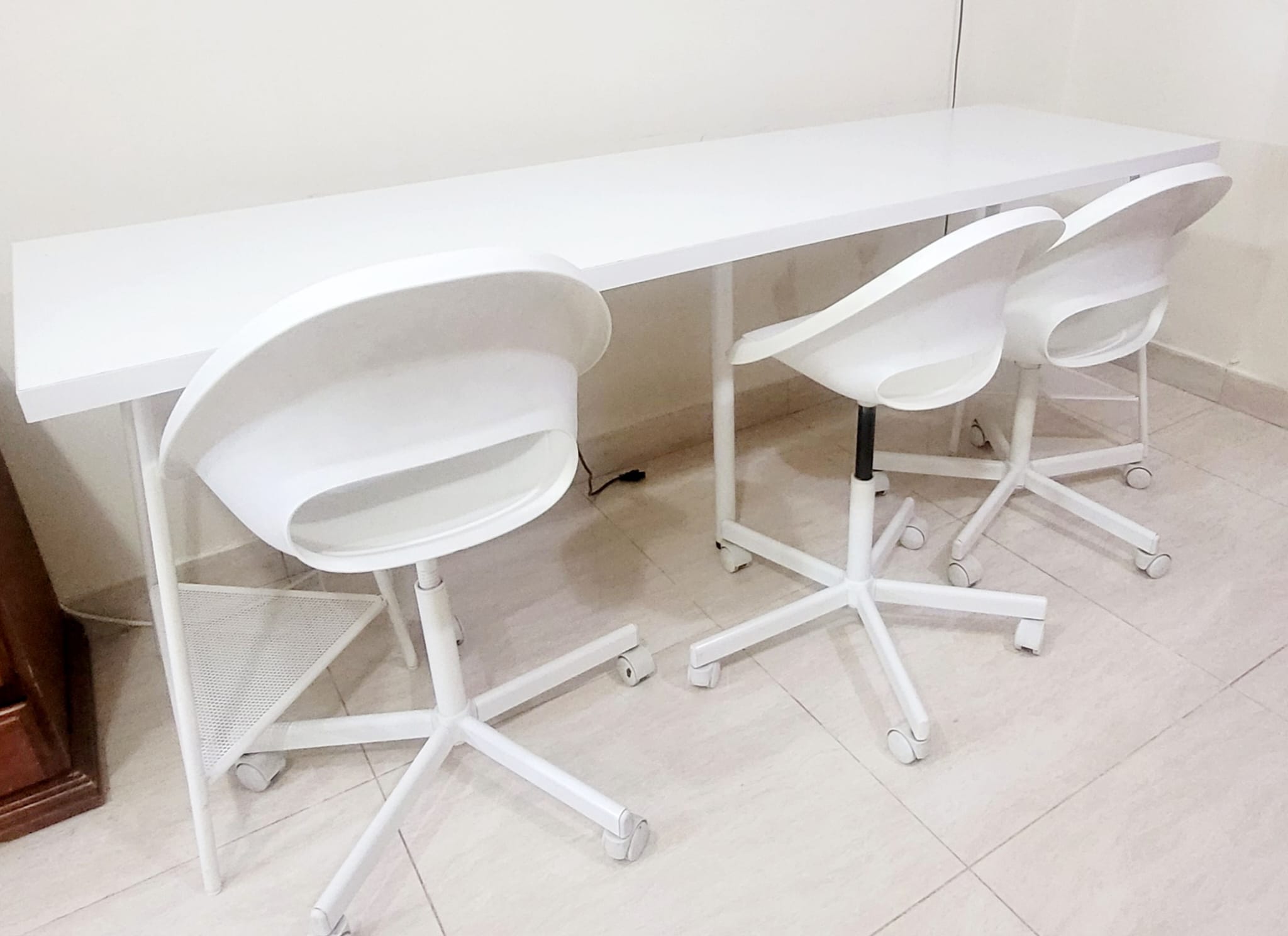 IKEA long study table with 3 chairs. Very good quality  - Image 1