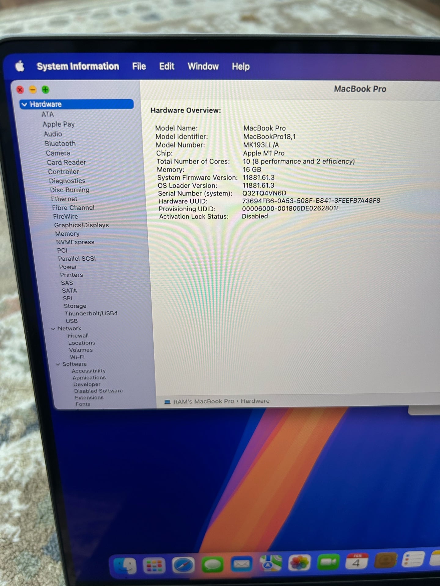 Macbook Pro M1 Pro 16+1TB 2021 16 Inch - Image 4