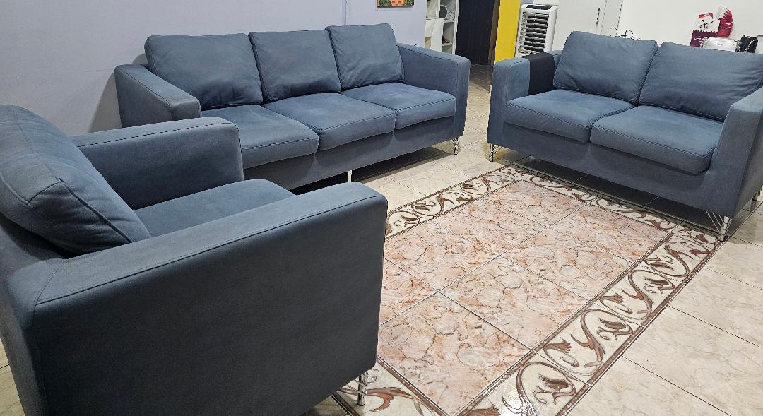 Bluish Grey Sofa Set for Sale - Image 1
