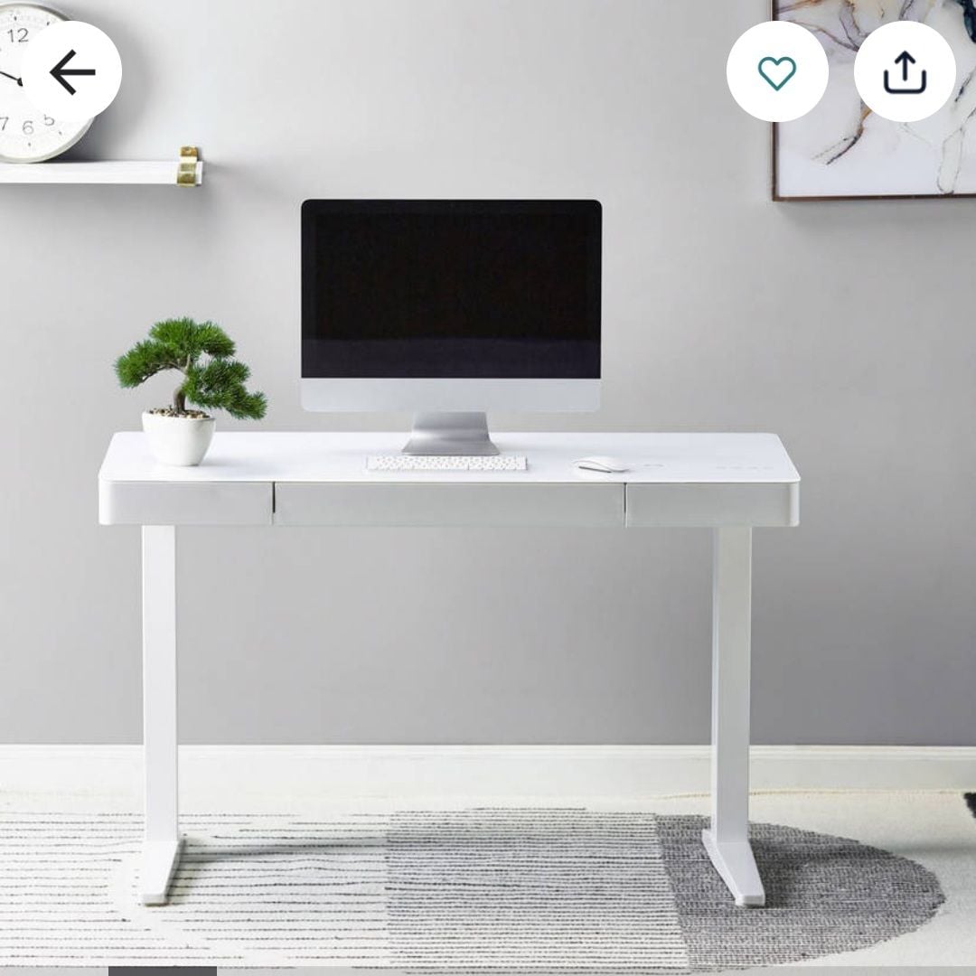 Smart Desk with Wireless Charger & Built-in Speakers – White - Image 2