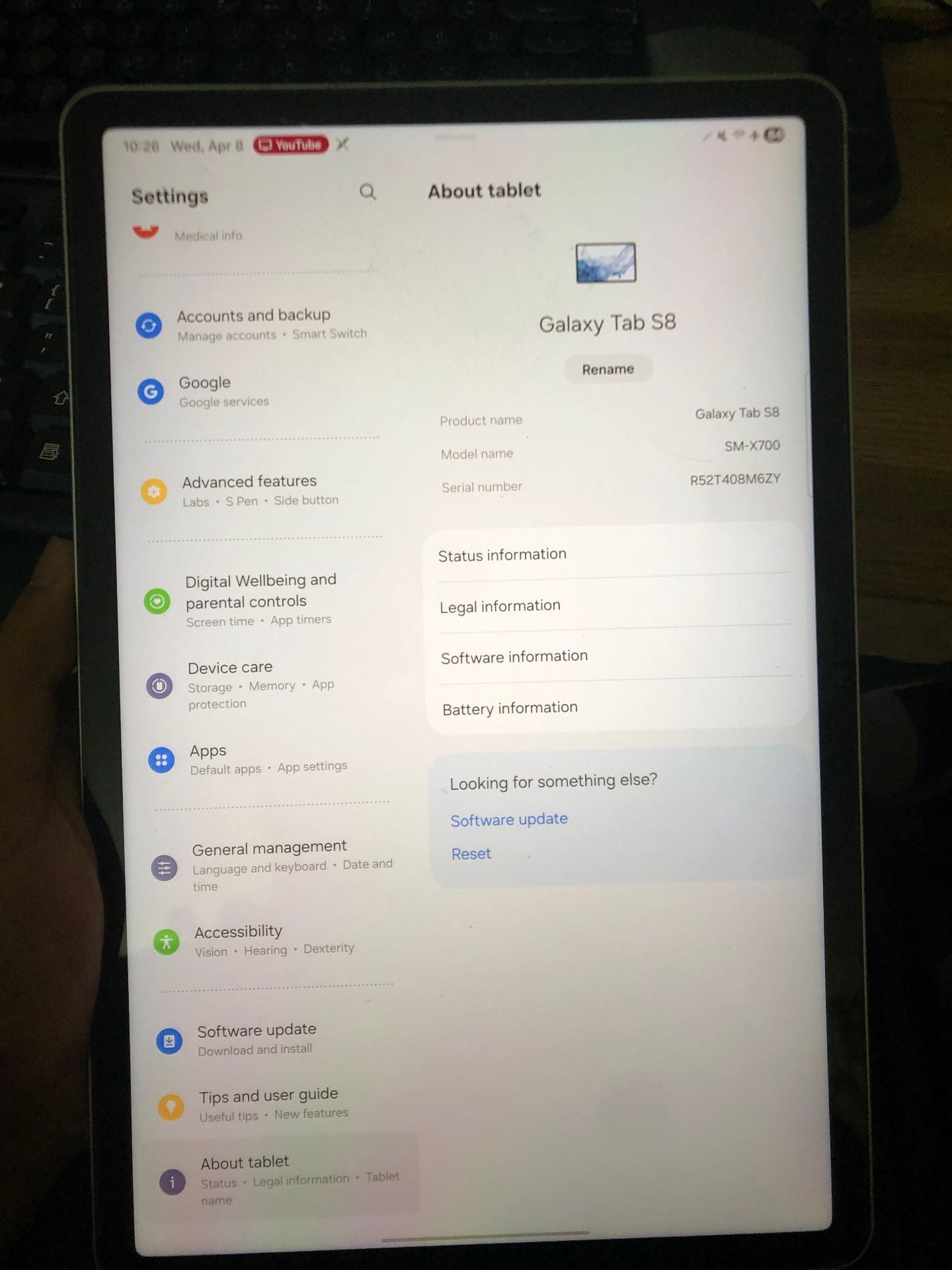 Samsung Tablet S8 - Image 9