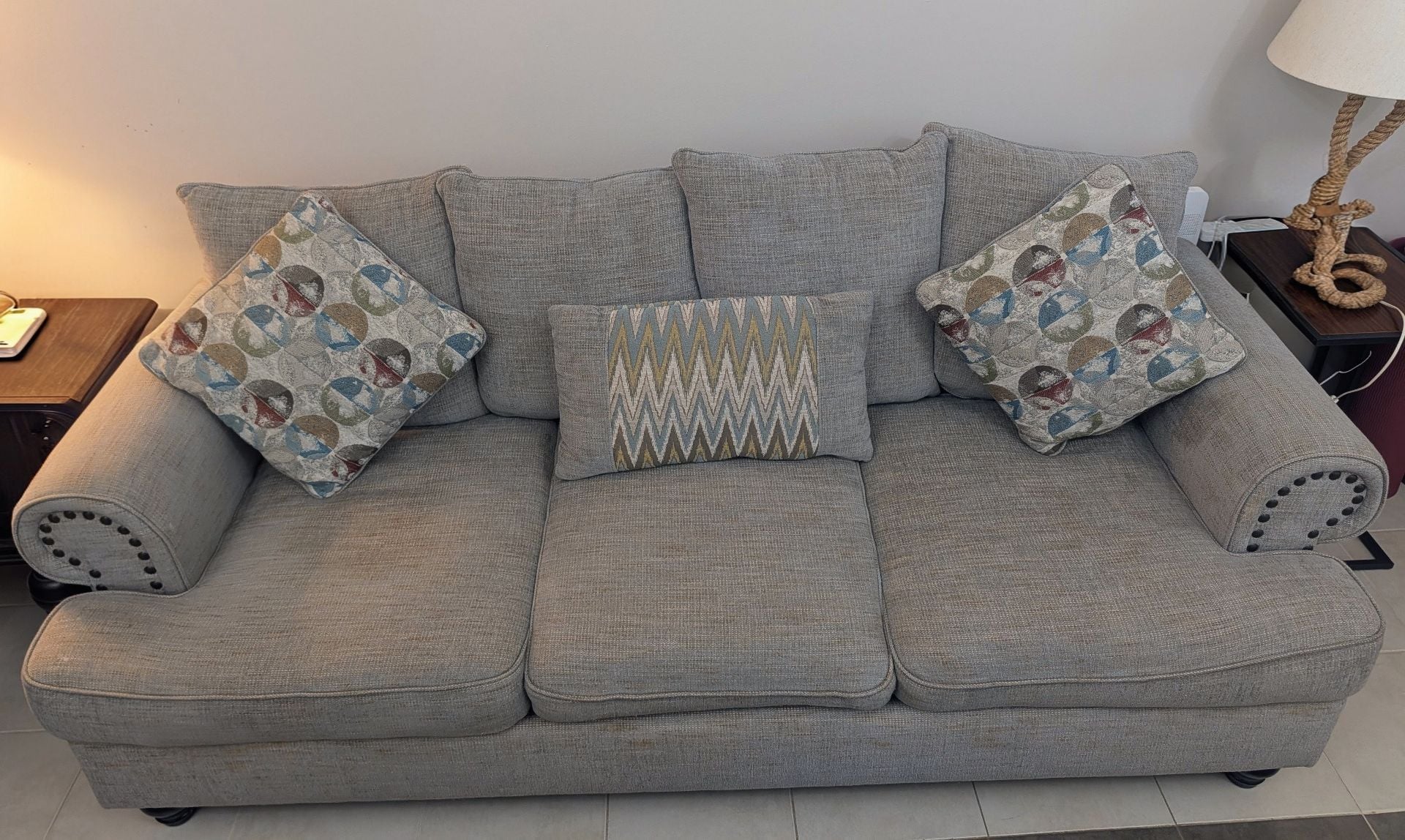3 Seater Grey Home Center Sofa for Urgent Sale - Image 1