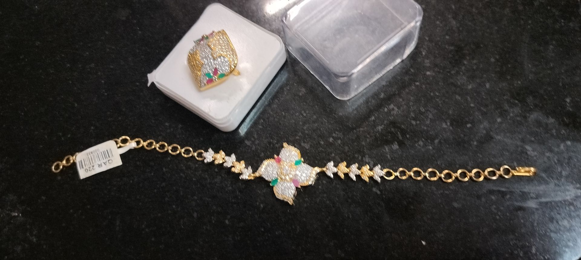 UNUSED NEW RUBY STONE SET - Image 1
