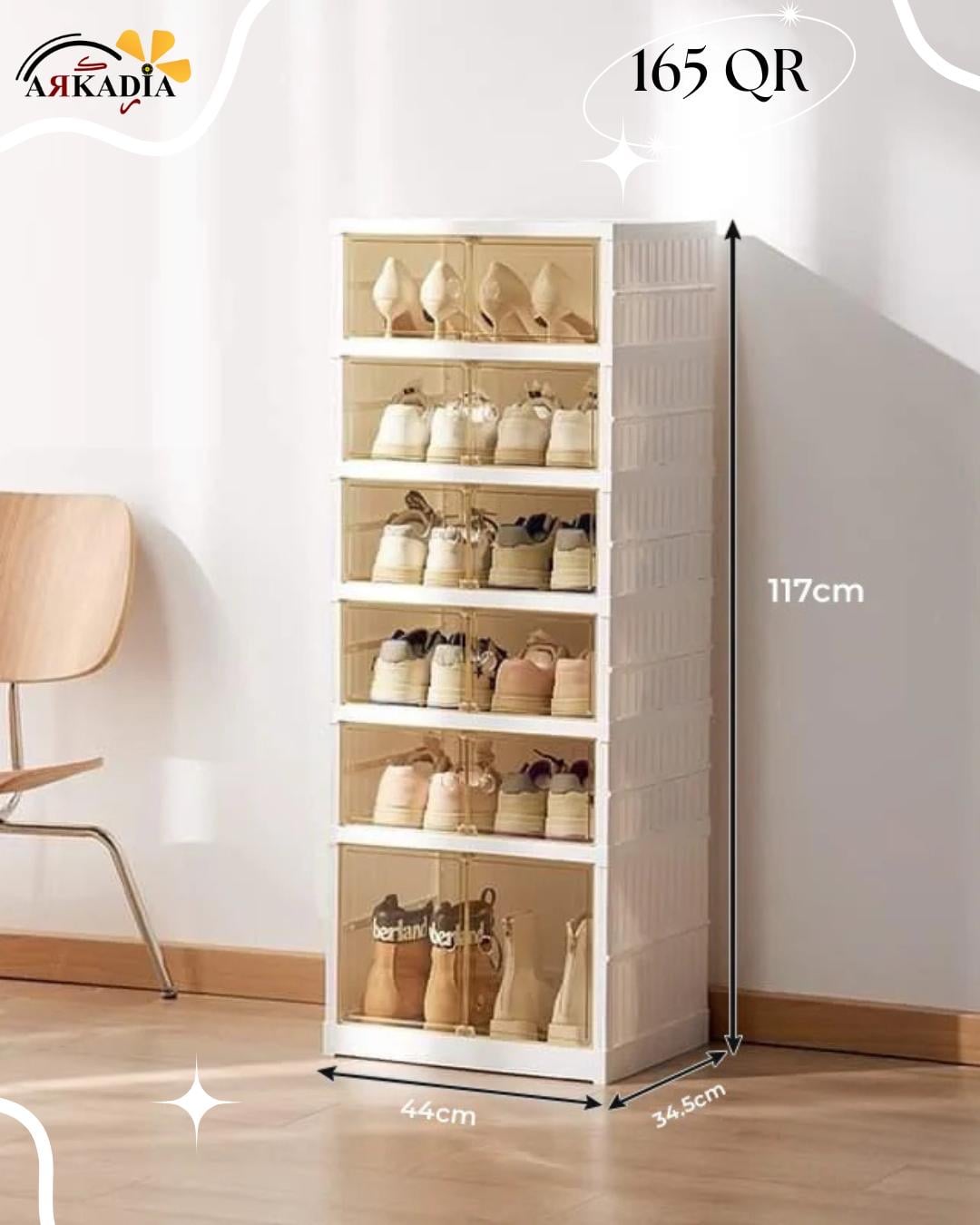 6-Layer Shoe Box, Foldable Storage Box Plastic - Image 2