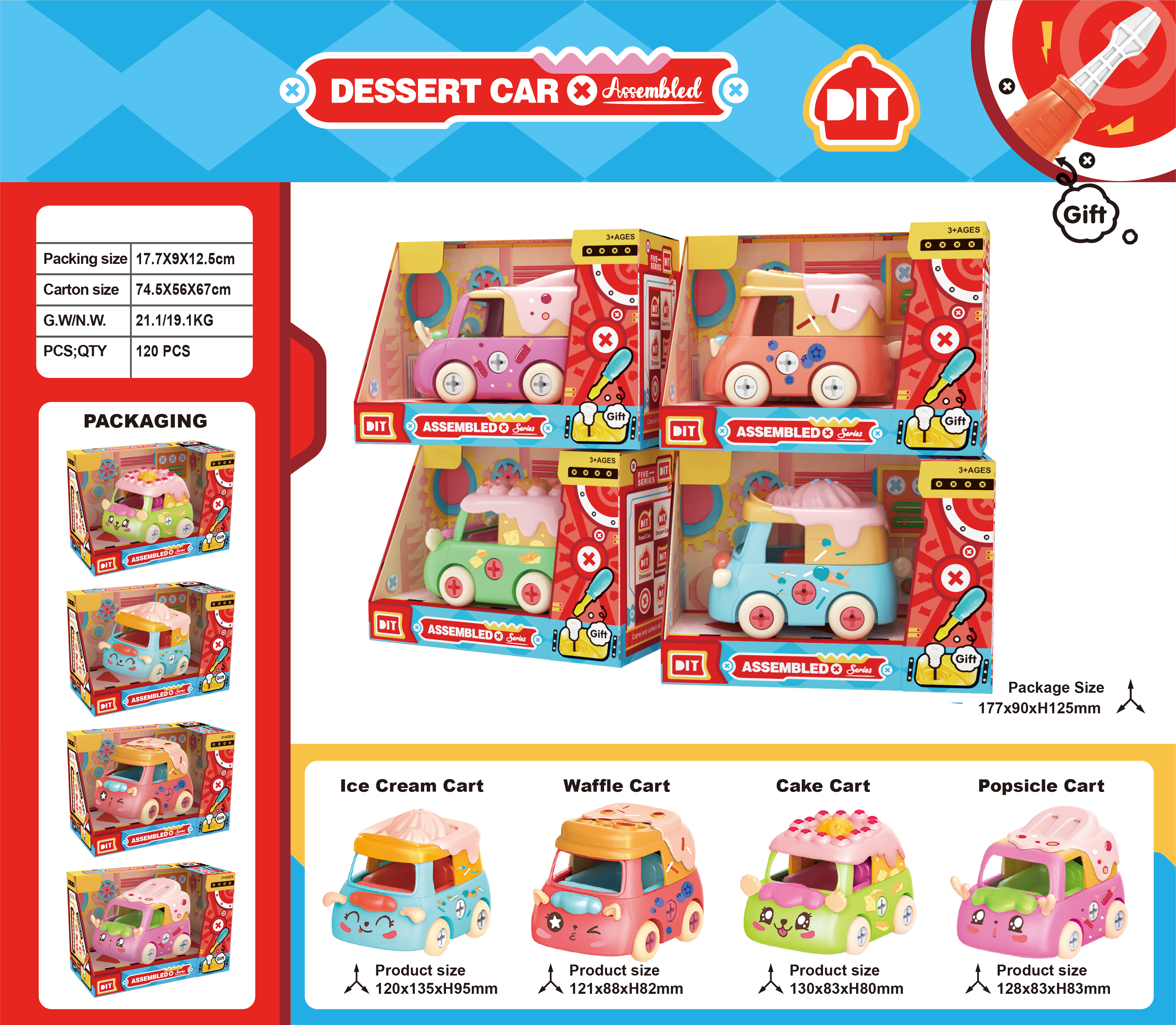 Dessert Car DIY Toy – Assembled Series (4 Styles) - Image 1