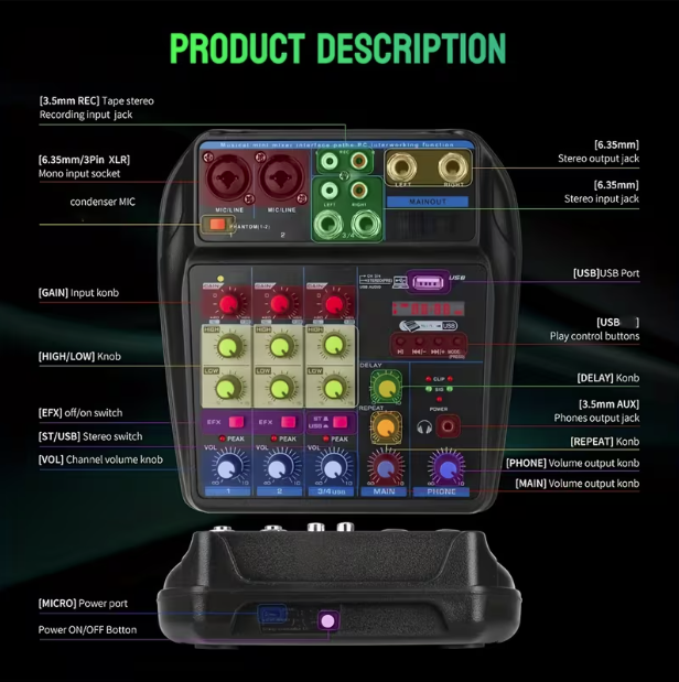 4 Channel Audio Mixer - Image 2