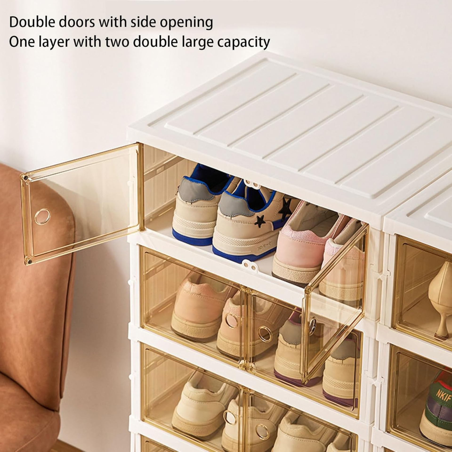 6-Layer Shoe Box, Foldable Storage Box Plastic - Image 3