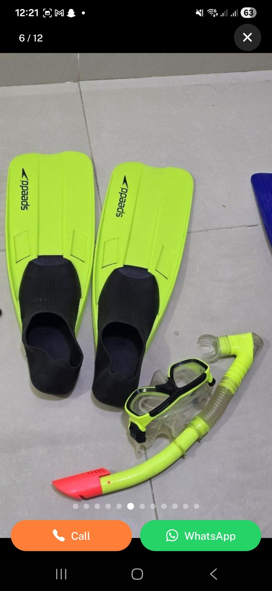 SPEEDO-Dual Lenses Mask,Snorkel & Fins Diving Set (SWIMMING & SCUBA)  - Image 4