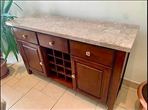 Home Centre Ken Buffet Table | Marble Top | Solid Wood |Dining Storage - Image 5