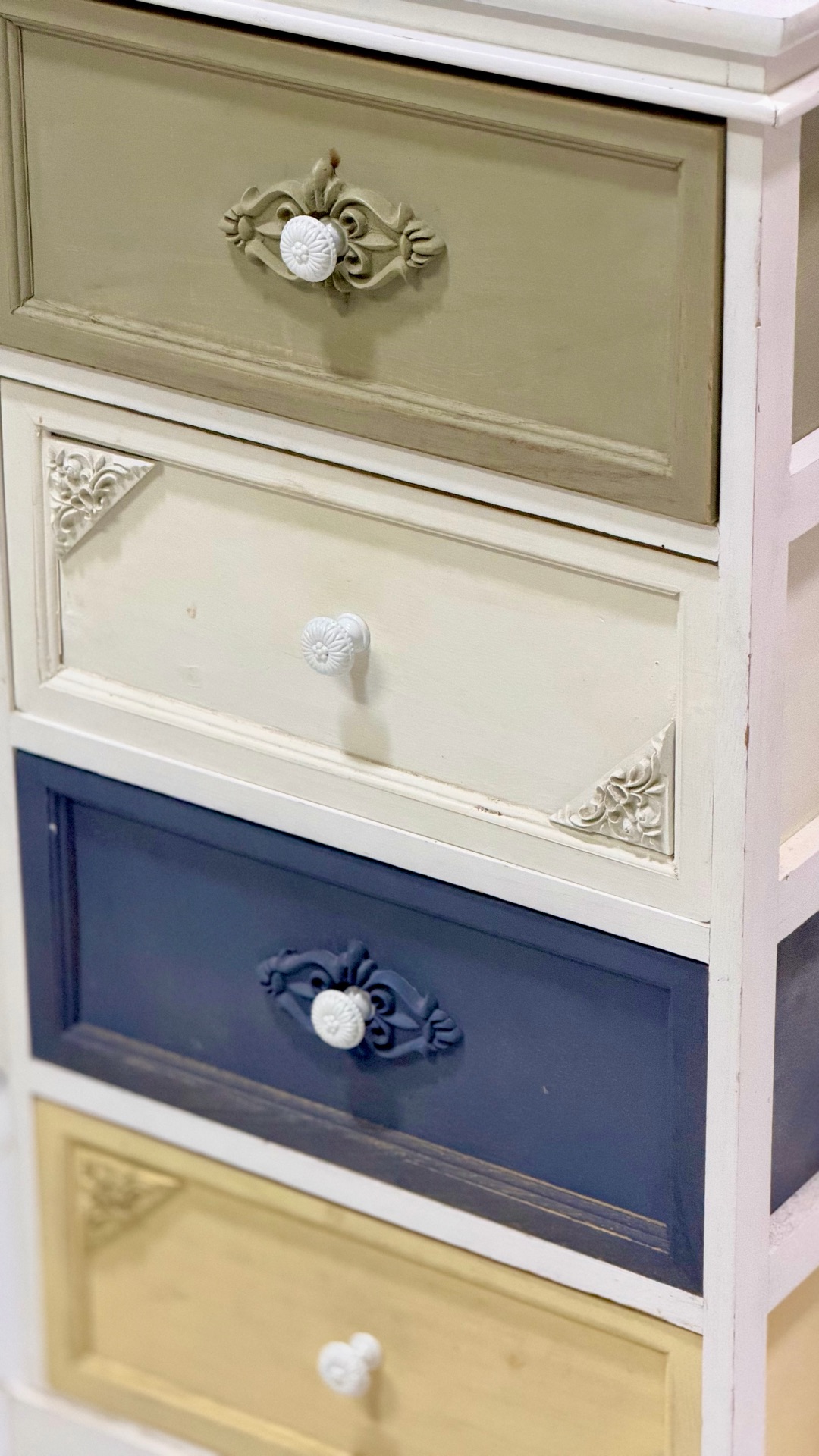 paulownia wood vintage 4 drawer cabinet  - Image 2
