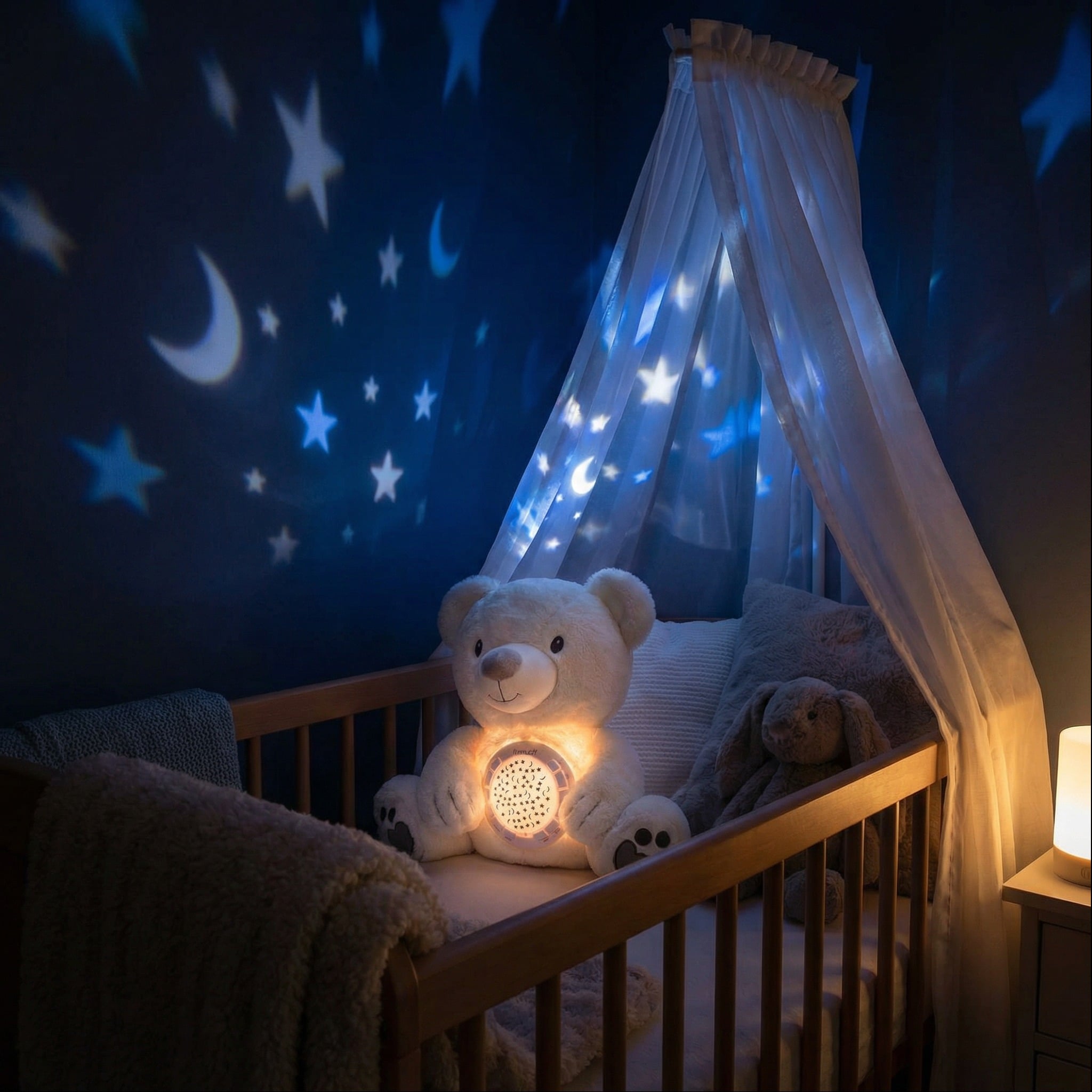 Baby Plush Night Light Projector – Teddy Bear Calming Toy - Image 4