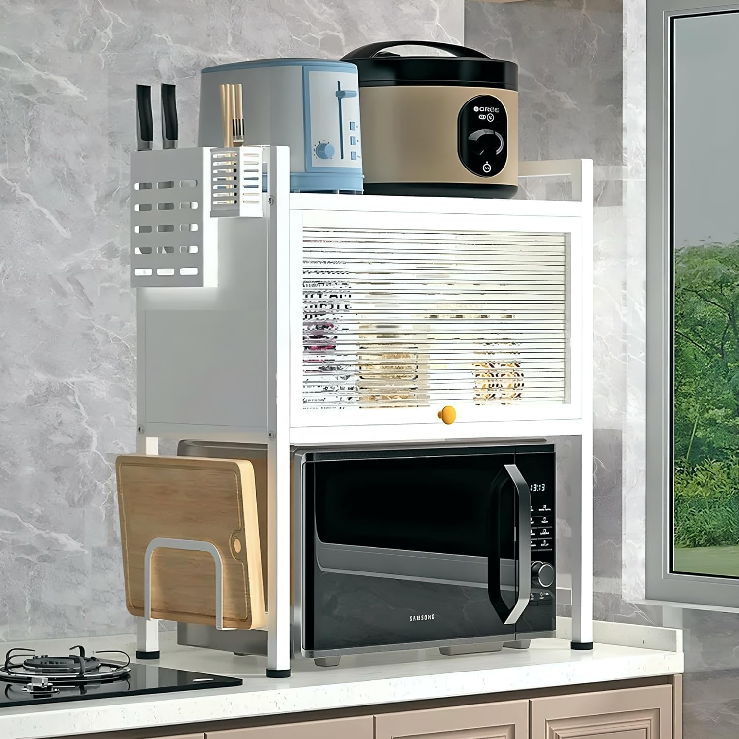 Microwave Oven Rack with Door - Image 2