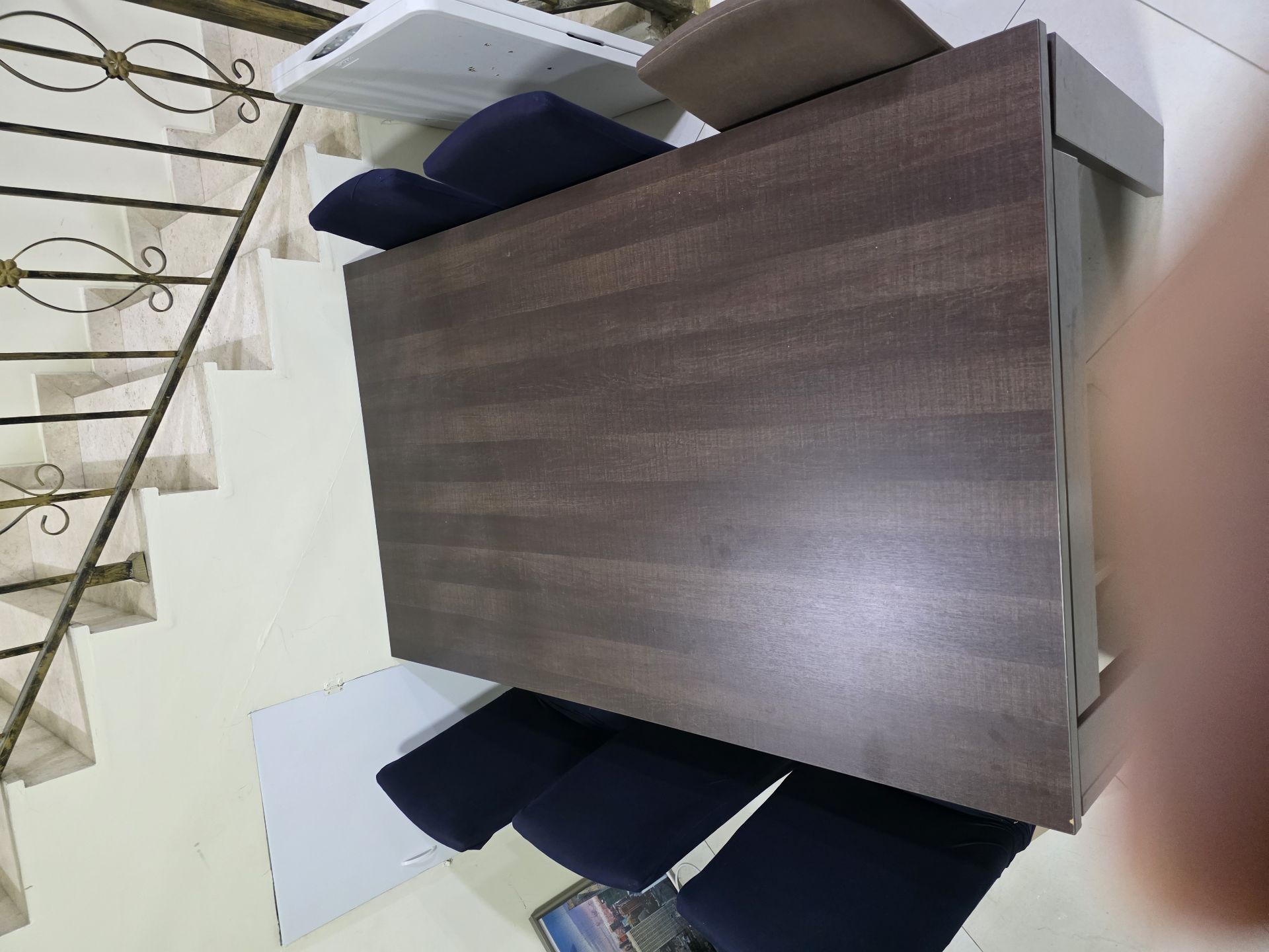 Table set with 6 chairs. Wooden. 110x180 - Image 3