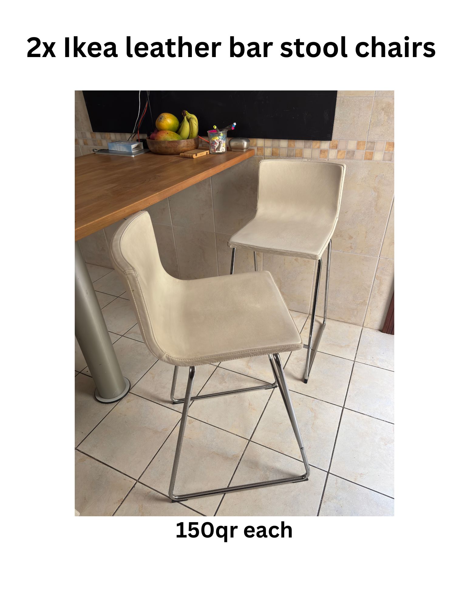 2 X high stool chair (150qr each) - Image 1