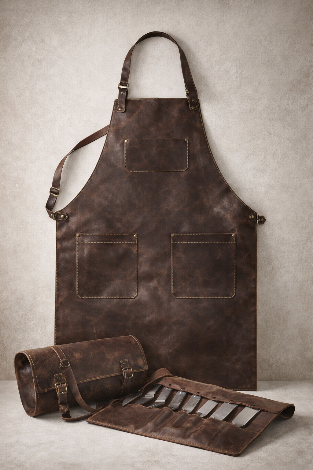The Artisan Chef Signature Set - Hand Stitched Leather - Image 1