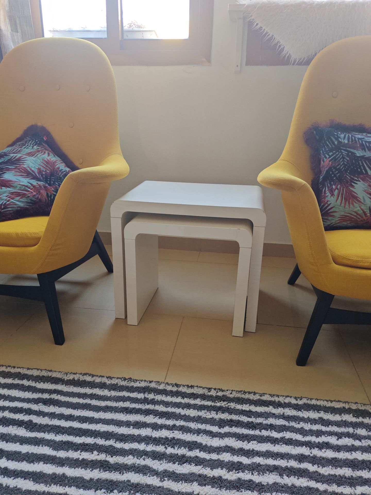 Modern Nest of Tables – White High-Gloss Set (Space-Saving & Sleek) - Image 4