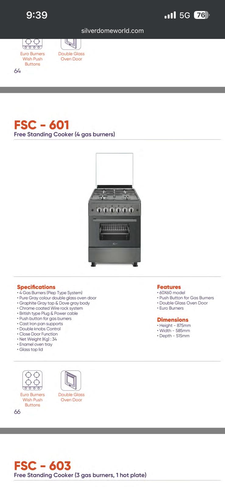 FSC-601 Silverdome Cooking Range (60*60 - Image 4