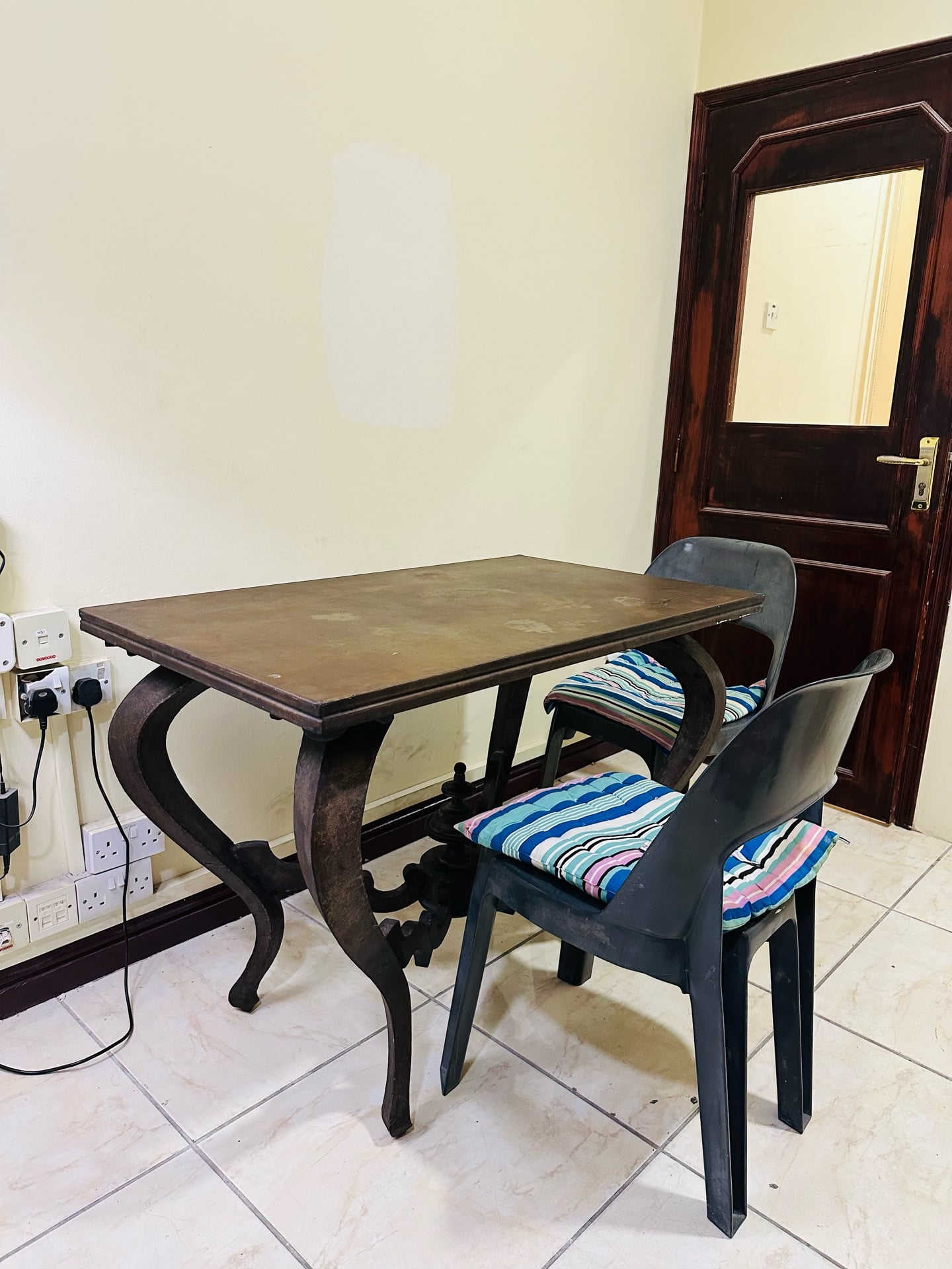 Used steel dining Table with Chairs for Sale - Image 1