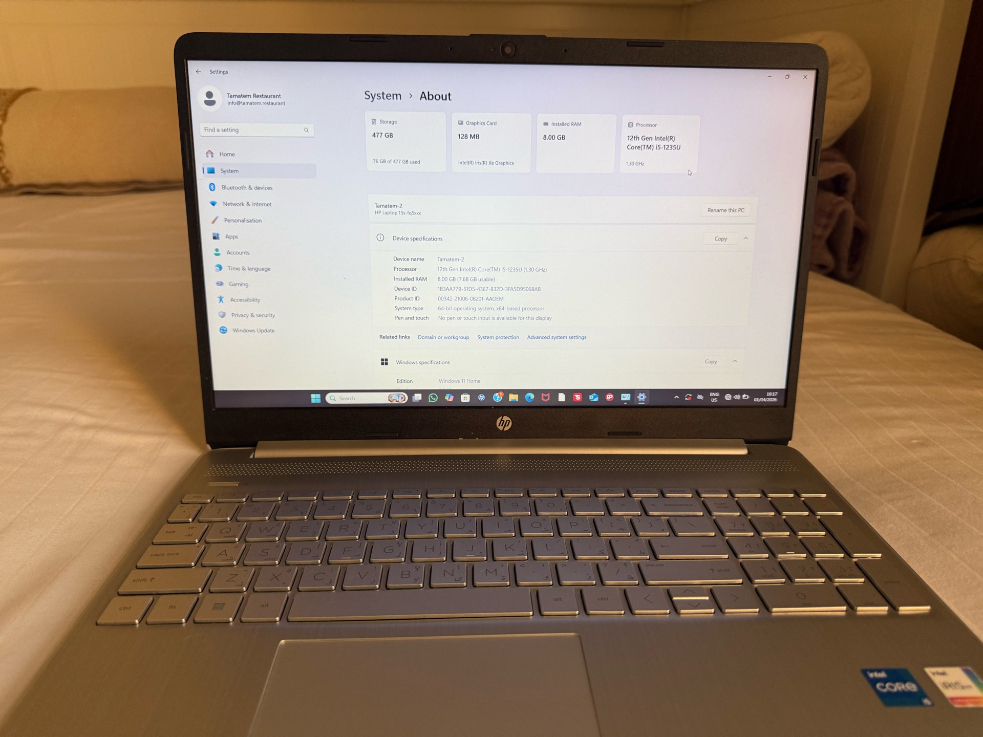 HP Laptop 15s-fq5109ne for Sale – Like New Condition - Image 1