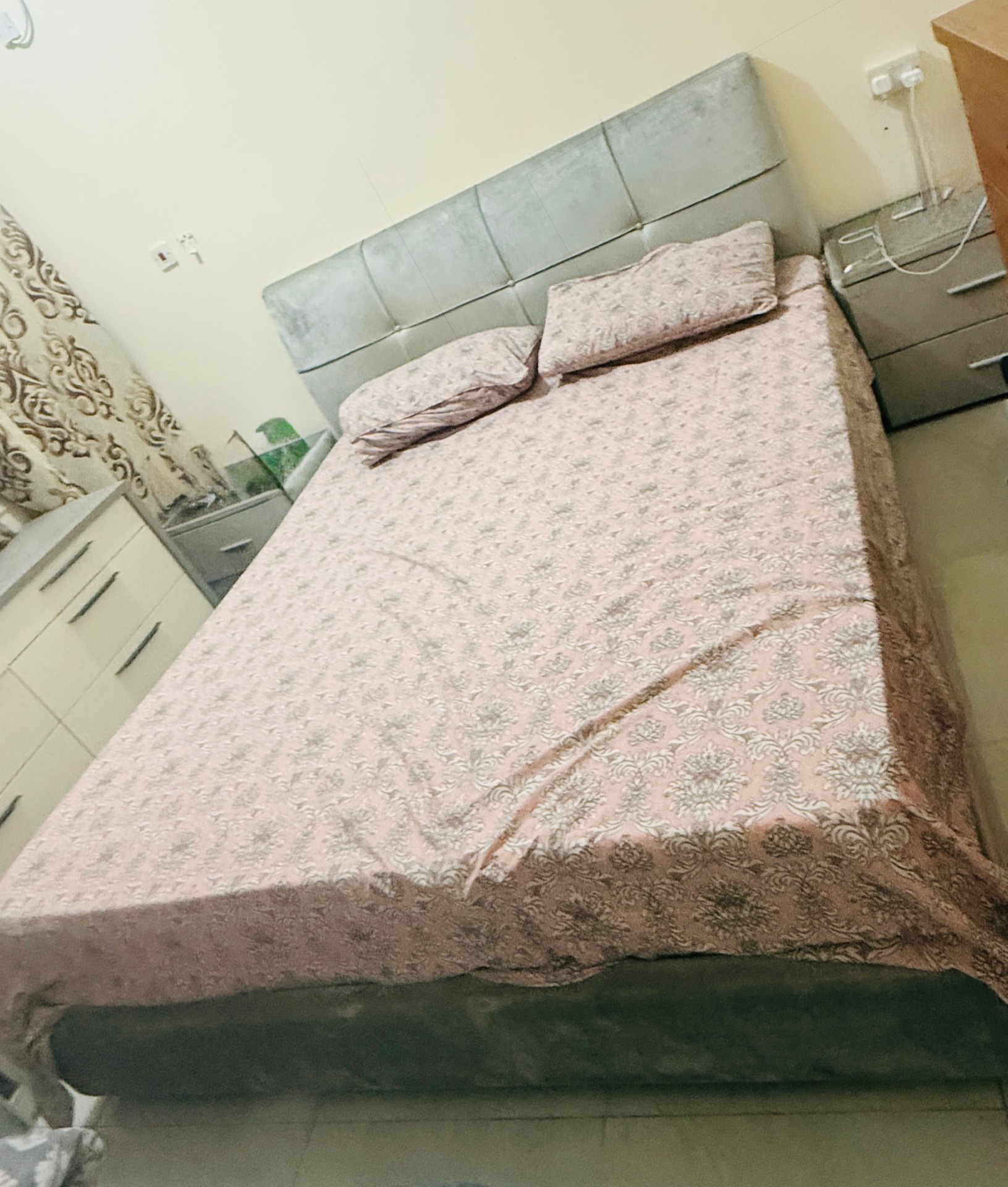 Home center Bed&mattress with side tables and dressing table for sale - Image 4
