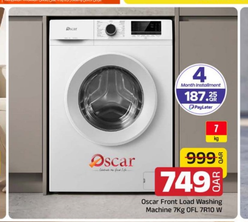 Oscar Front Load Washing Machine 7Kg OFL 7R10 W