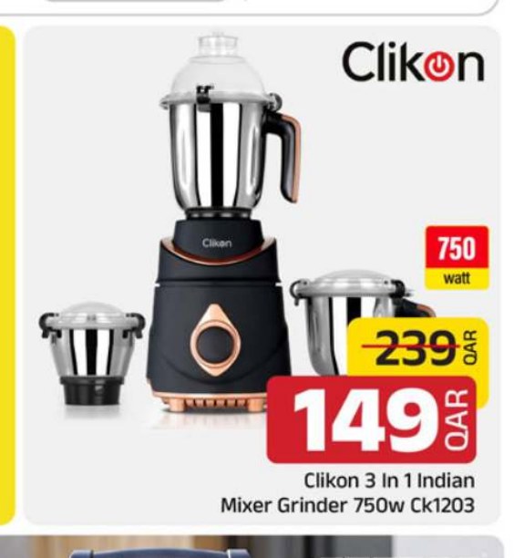 Clikon 3 In 1 Indian Mixer Grinder 750w Ck1203