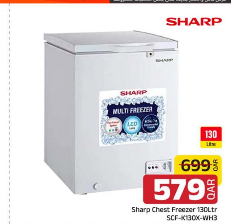 Sharp Chest Freezer 130Ltr SCF-K130X-WH3