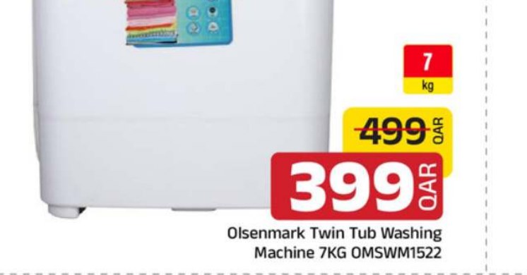 Olsenmark Twin Tub Washing Machine 7KG OMSWM1522