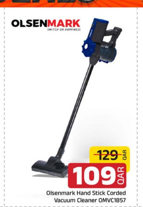 Olsenmark Hand Stick Corded Vacuum Cleaner OMVC1857
