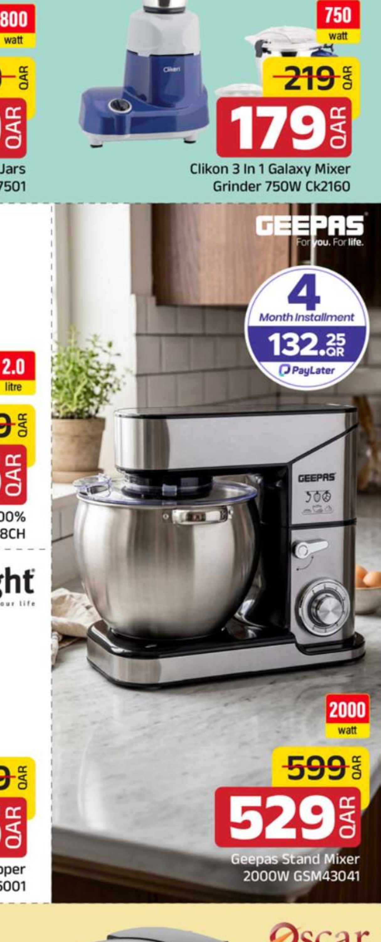 Geepas Stand Mixer 2000W GSM43041