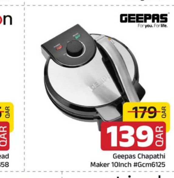 Geepas Chapathi Maker 10Inch #Gcm6125
