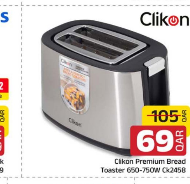 Clikon Premium Bread Toaster 650-750W Ck2458