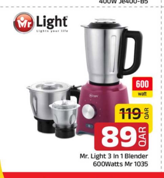 Mr. Light 3 In 1 Blender 600Watts Mr 1035