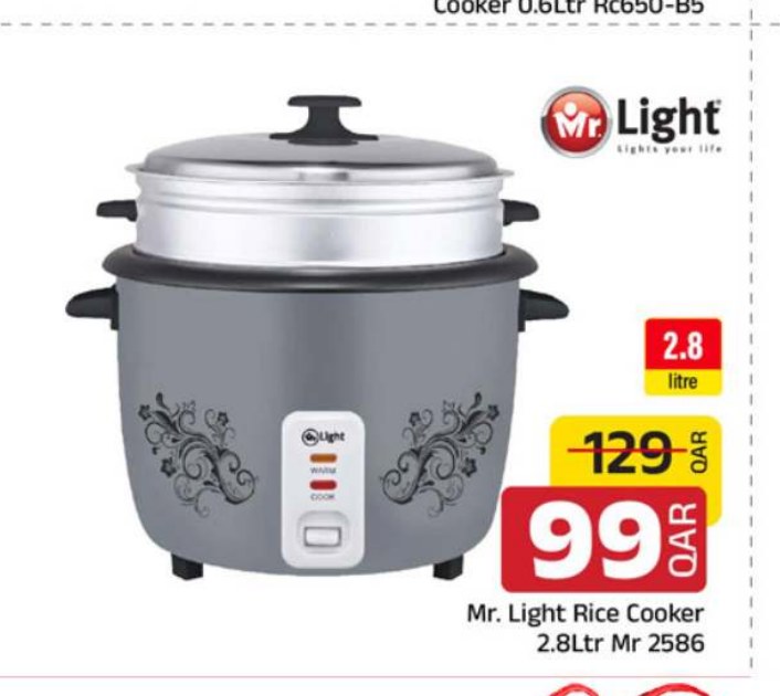 Mr. Light Rice Cooker 2.8Ltr Mr 2586