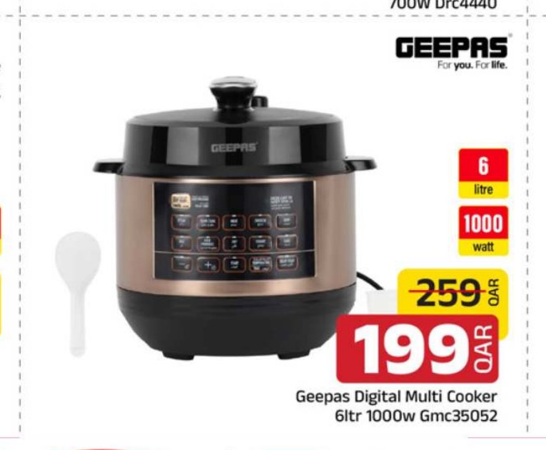Geepas Digital Multi Cooker 6ltr 1000w GMc35052
