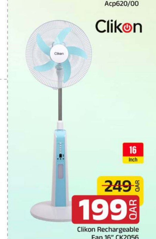 Clikon Rechargeable Fan 16" CK2056
