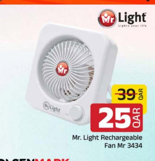 Mr. Light Rechargeable Fan Mr 3434