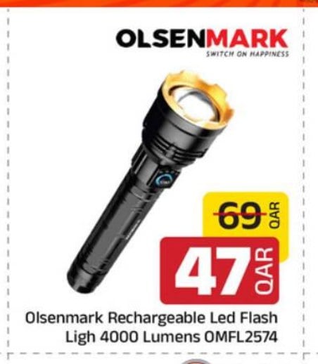 Olsenmark Rechargeable Led Flash Ligh 4000 Lumens OMFL2574