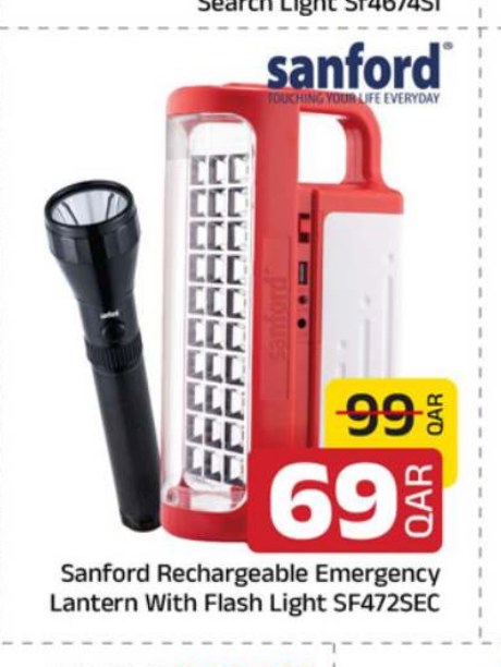 Sanford Rechargeable Emergency Lantern With Flash Light SF472SEC