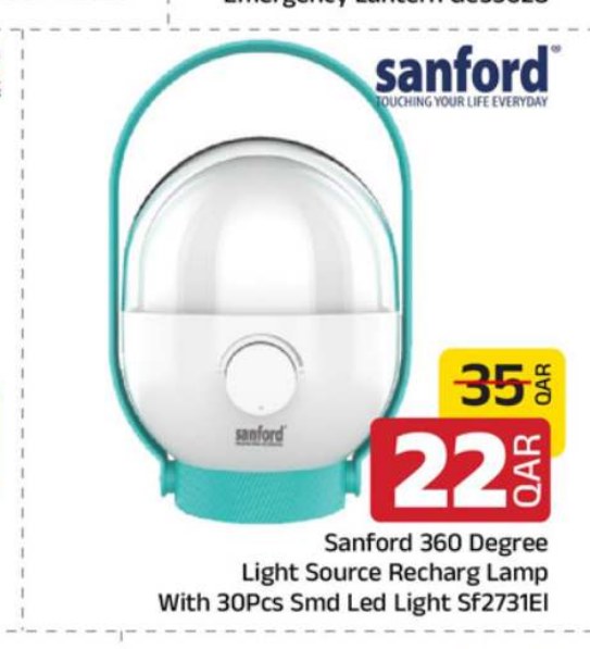 Sanford 360 Degree Light Source Recharg Lamp With 30Pcs Smd Led Light Sf2731EI