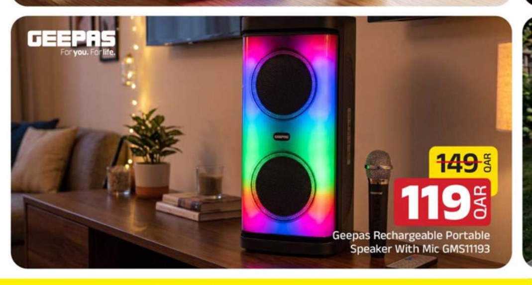 Geepas Rechargeable Portable Speaker With Mic GMS11193