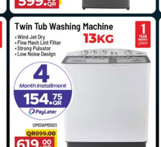 Olsenmark Twin Tub Washing Machine 13KG OMSWM5501