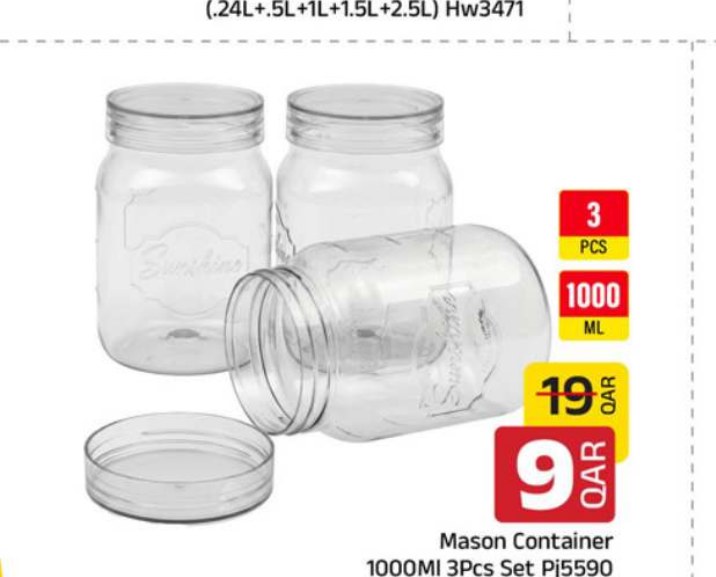 Mason Container 1000Ml 3Pcs Set Pj5590