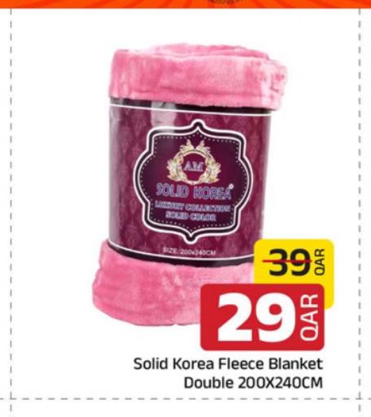Solid Korea Fleece Blanket Double 200X240CM