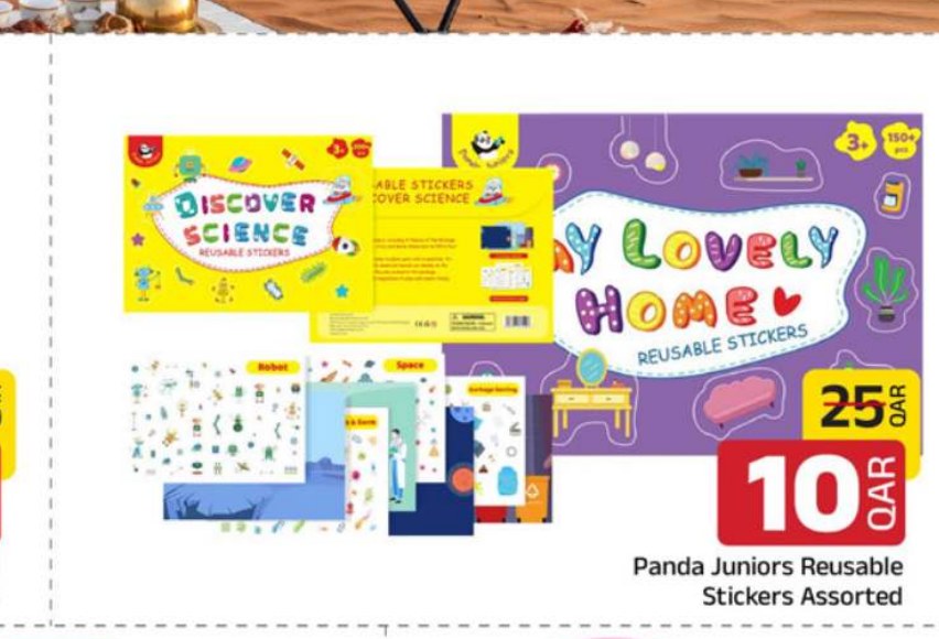 Panda Juniors Reusable Stickers Assorted