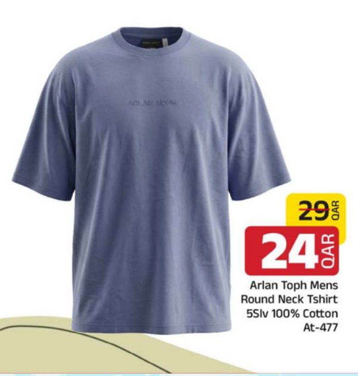 Arlan Toph Mens Round Neck Tshirt 5Slv 100% Cotton At-477